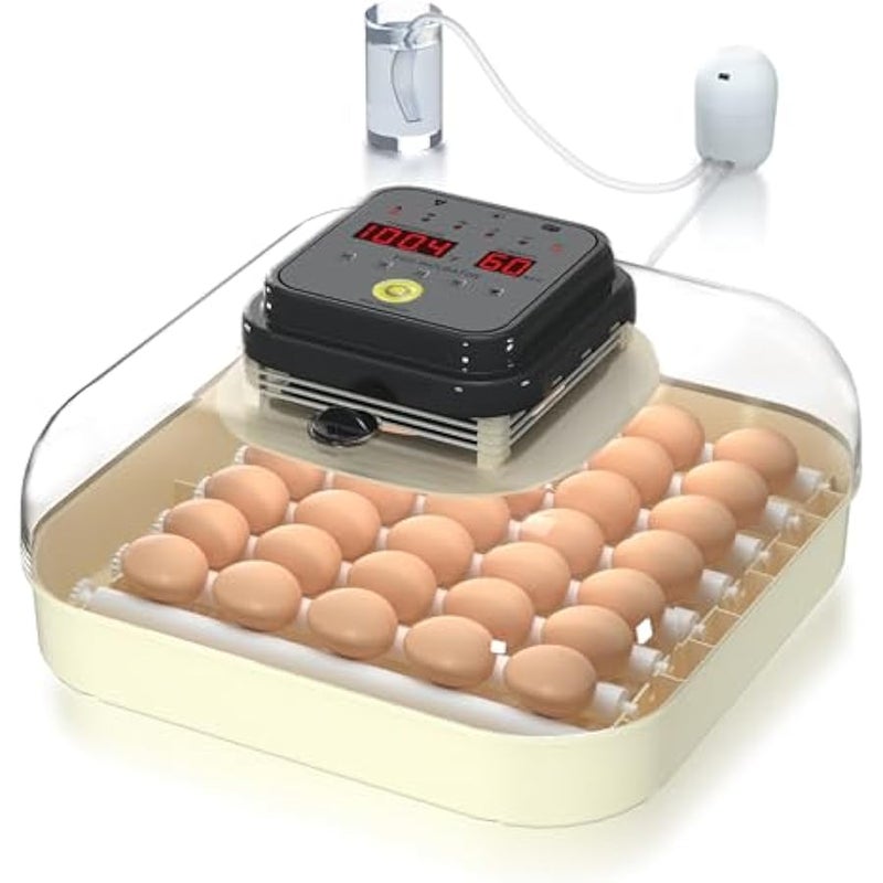 عربست حاضنات هيثيا لتفقيس البيض، حاضنة بيض مع دوران البيض التلقائي والتحكم في الرطوبة، حاضنة مع شمعة بيض للدجاج والبط والاوز والسمان (35 بيضة) - Image 1